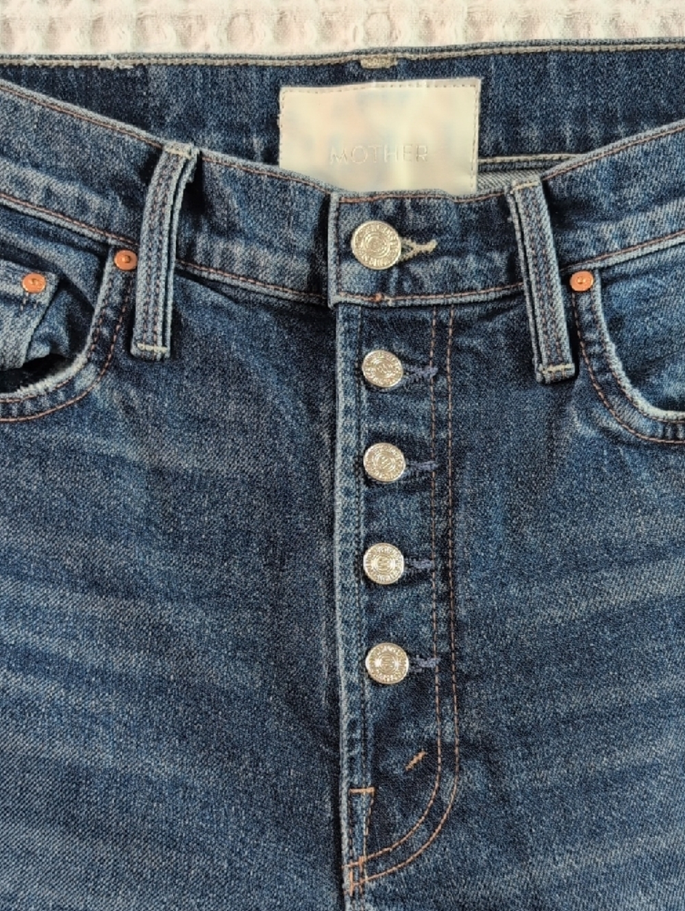 MOTHER The Pixie Tomcat Ankle Women's  Dark Blue Distressed Denim Jeans Size 27